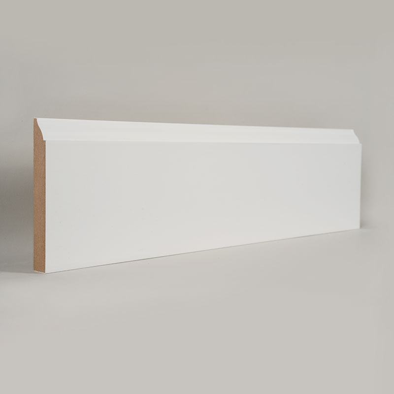 MDF soklová doska (plniaci základný náter a perleťová biela) 3/5' x 4 1/4'