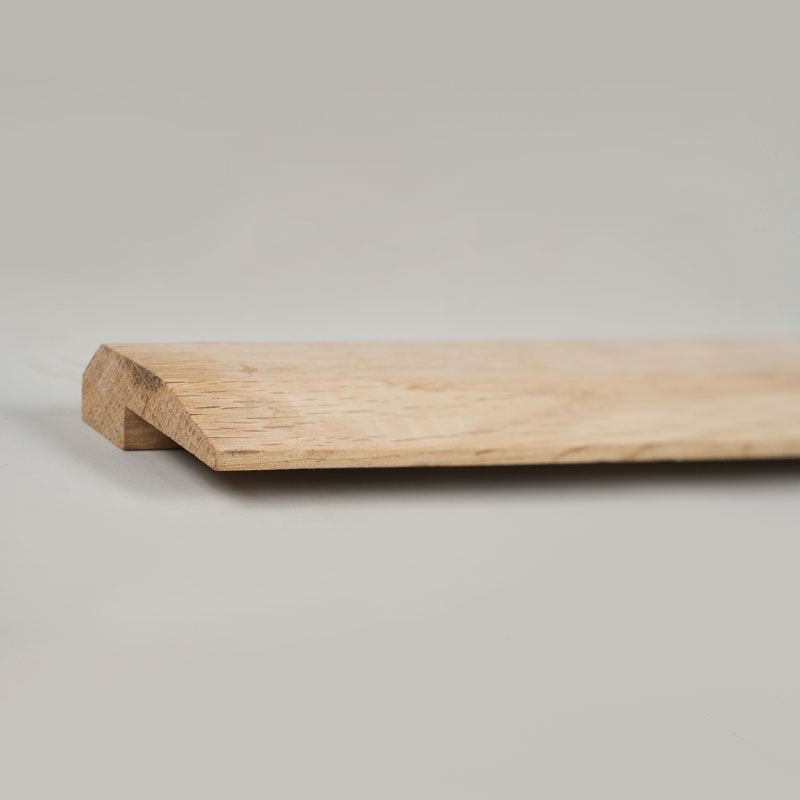 Biela dubová celokusová lišta na polená L (nedokončená farba) - Dub prírodná farba 3/8'x1 31/32'
