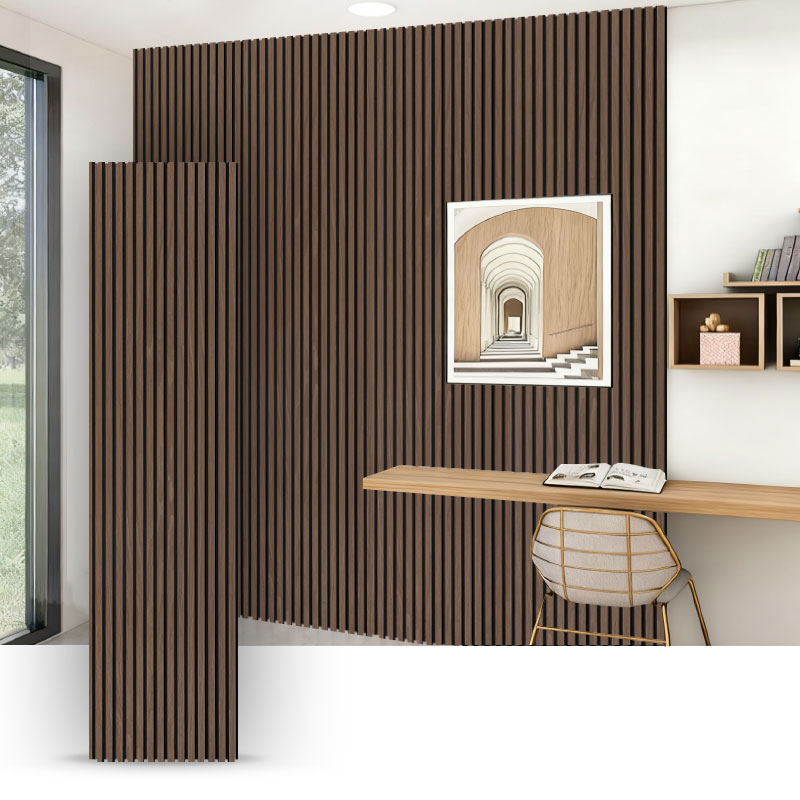 Mriežkový stenový/akustický nástenný panel (jednostranne obalené drevenou dyhou) – farba dreva 2400/2700 mm x 600 mm